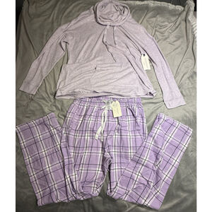 BoxerCraft Woman's Flannel Pants Longsleeve Cuddle Crowl Pullover Purple 2XL